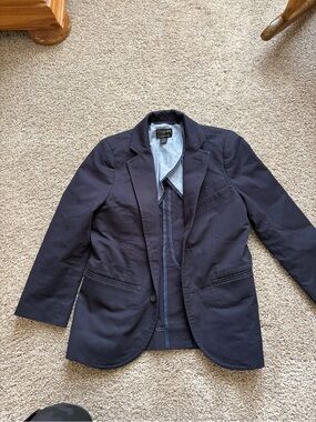 Crewcuts Boys' Navy Cotton Blazer - Classic Tailored Jacket size